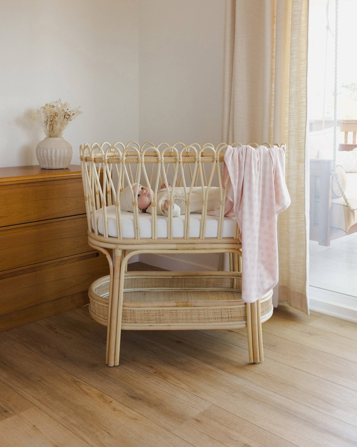Modal Baby Swaddle Pink Blossom: OS