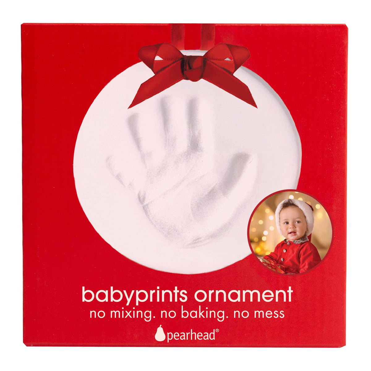 Baby Christmas Handprint or Footprint Clay Keepsake Ornament