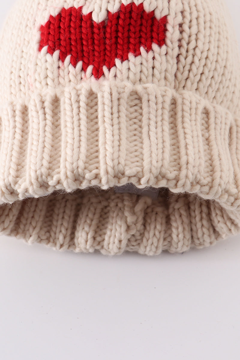 Kint Winter HEART Beanie Pom Pom Hat