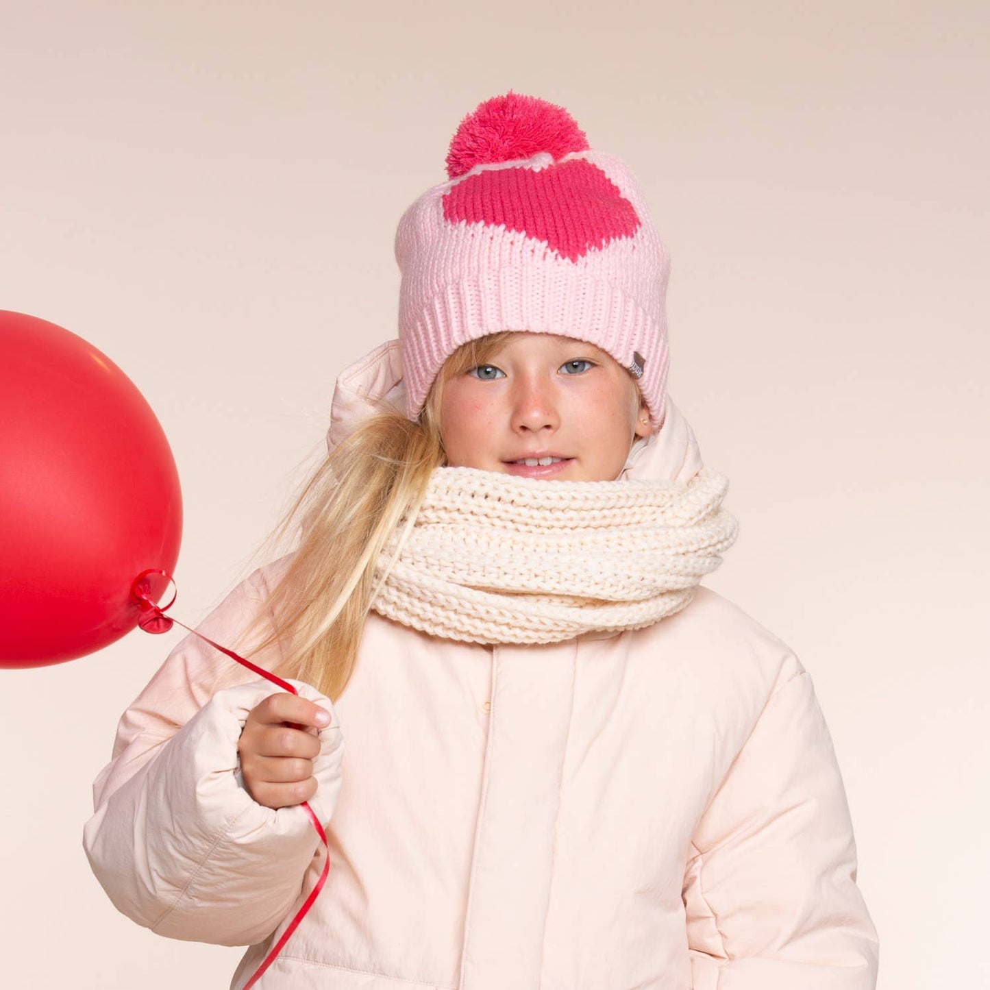 Girls Cream Infinity Scarf