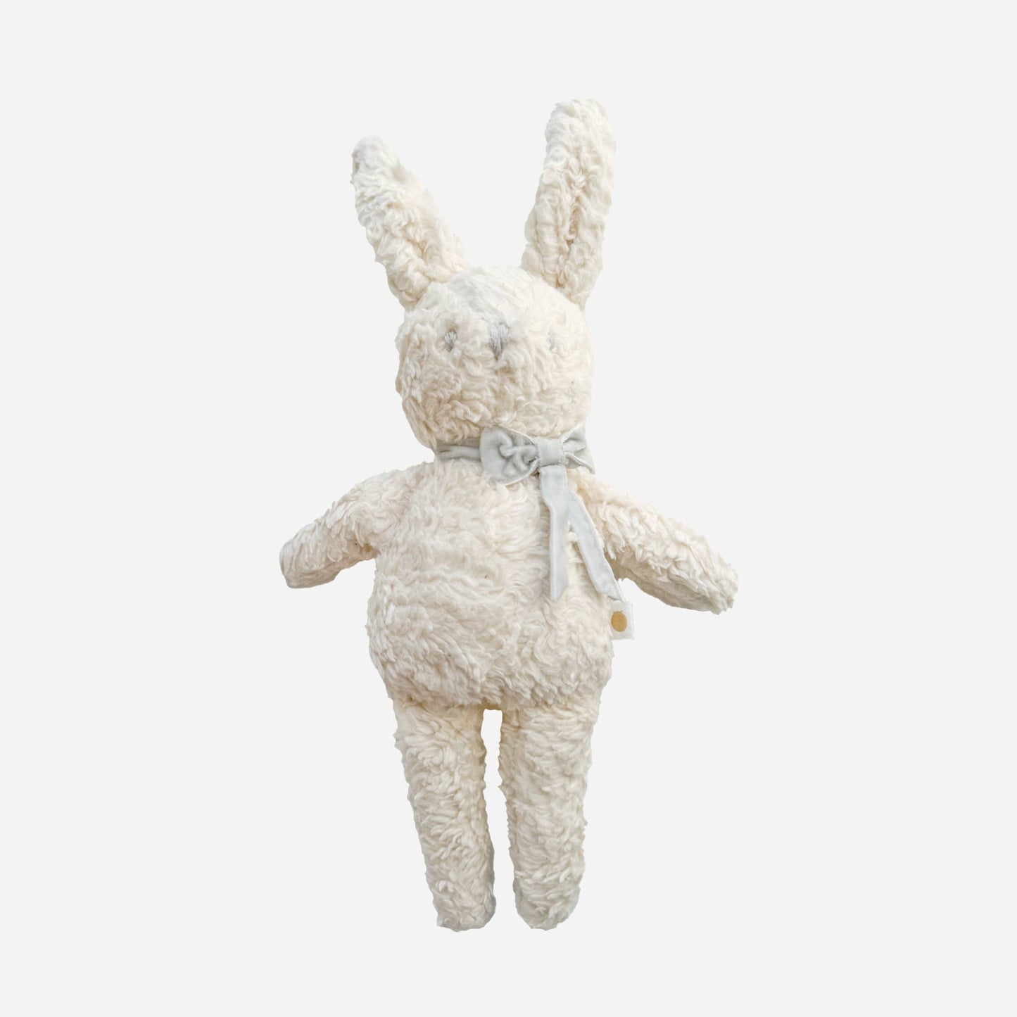 Organic Plush Bunny Grey Bow Doll Baby Sherpa: Grey Bow
