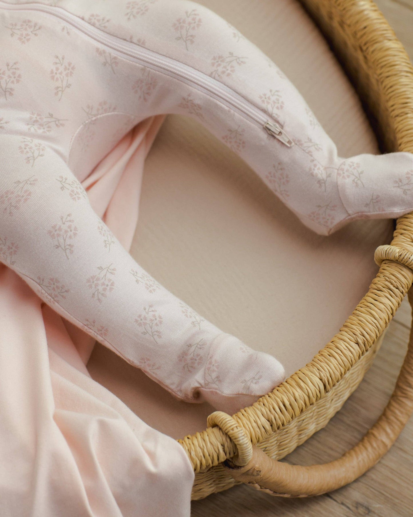 Modal Zip Footie Pink Blossom: 0-3M