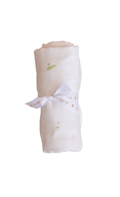 Organic Cotton Muslin Swaddle Blanket: Golf