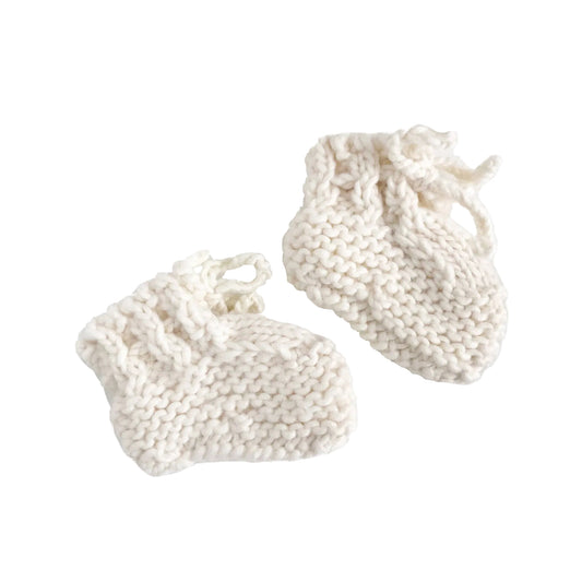 Classic Booties Cream Hand Knit Baby Gift Fall Shoes