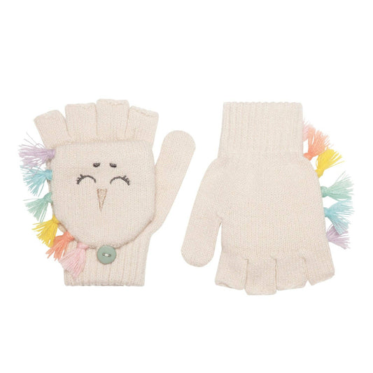 Rainbow Unicorn Knitted Gloves: 3-6Y