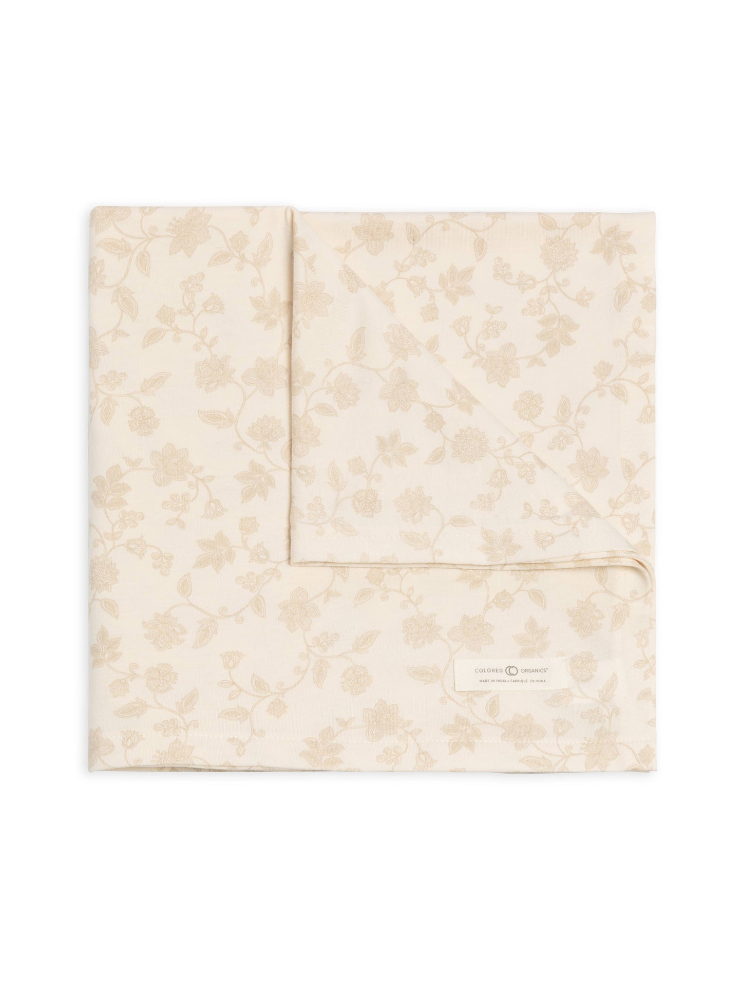 Organic Swaddle Blanket - Aria Floral / Beige