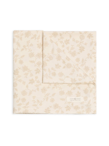 Organic Swaddle Blanket - Aria Floral / Beige