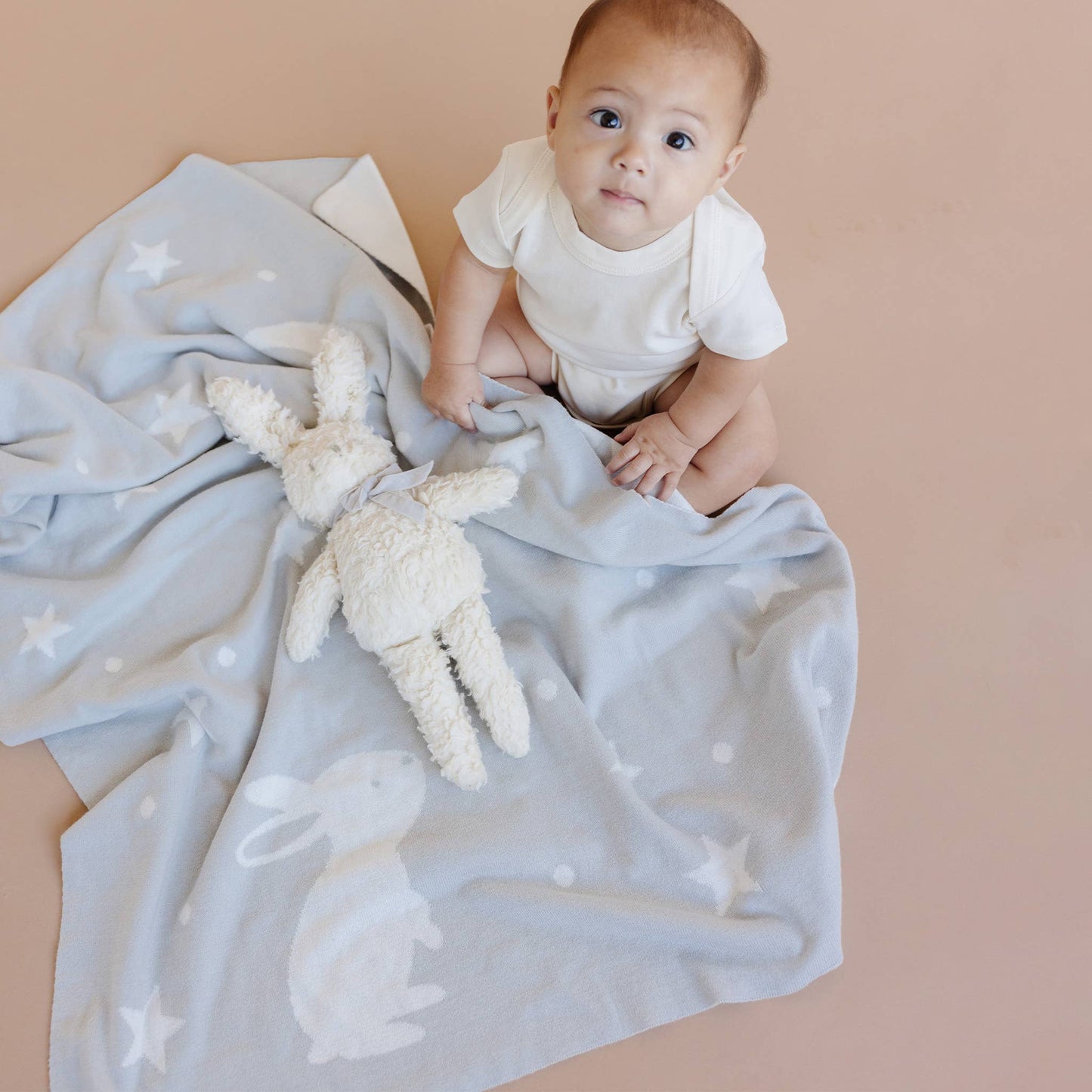 Organic Plush Bunny Grey Bow Doll Baby Sherpa: Grey Bow