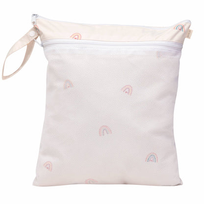 Dual-Compartment Wet/Dry Bag with Mesh Pocket (Rainbow)