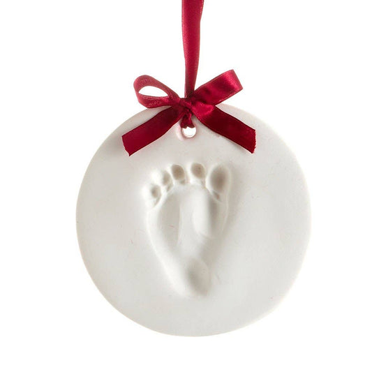 Baby Christmas Handprint or Footprint Clay Keepsake Ornament