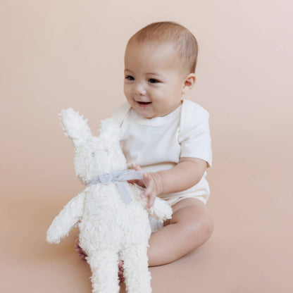 Organic Plush Bunny Grey Bow Doll Baby Sherpa: Grey Bow