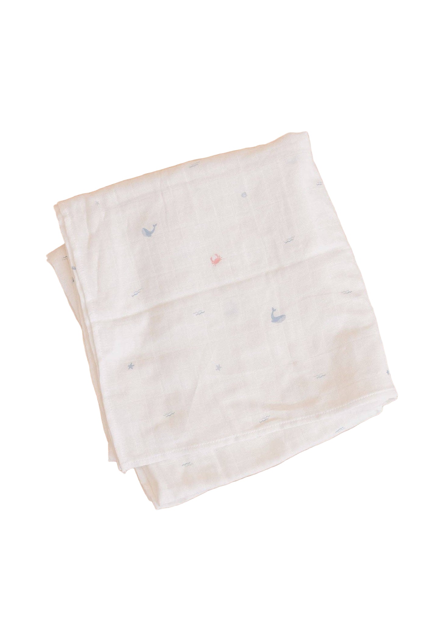 Organic Cotton Muslin Swaddle Blanket: Nautical Ocean