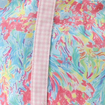 Multicolor & Gingham Floral Ruffle Tote Bag