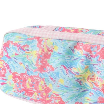 Multicolor & Gingham Floral Ruffle Tote Bag