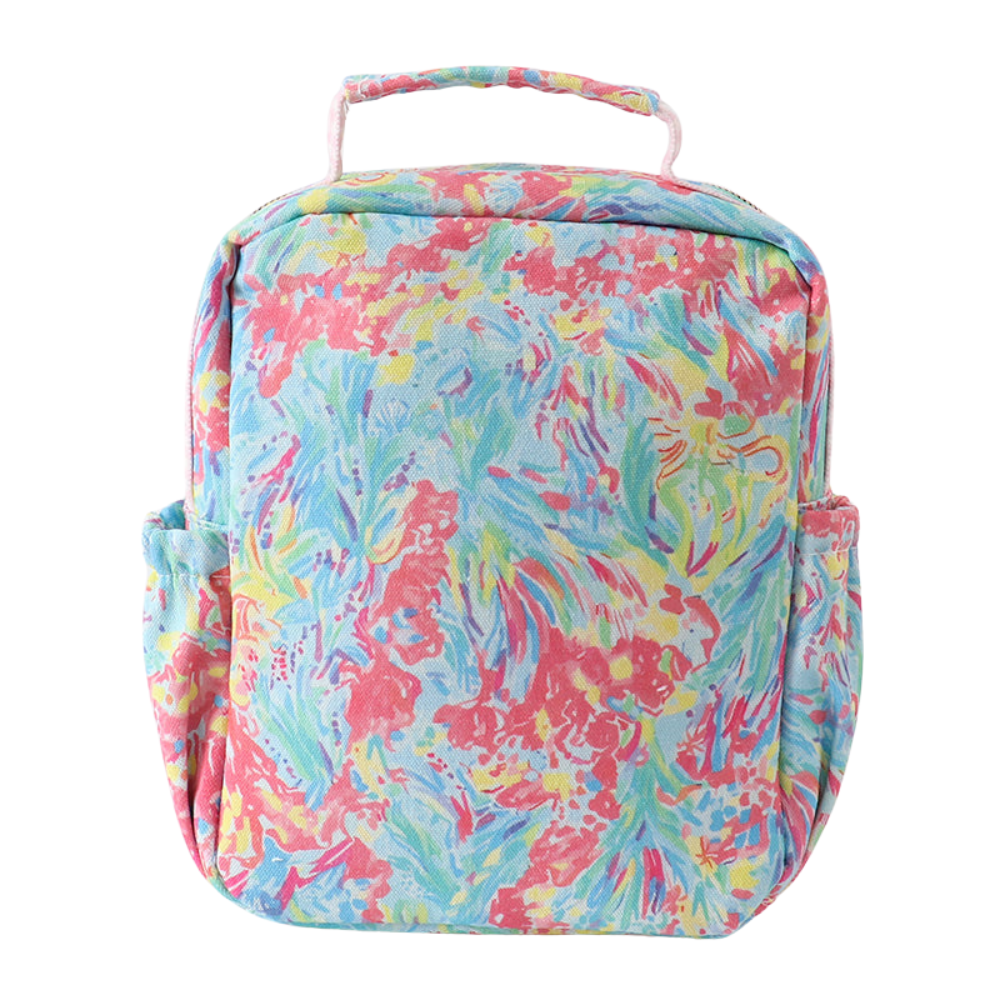 Multicolor & Gingham Floral Ruffle Insulated Lunch Bag