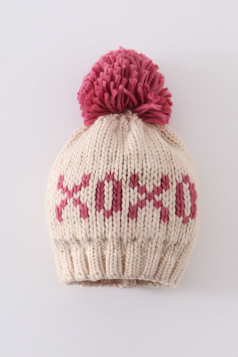 Knit Winter XOXO Beanie Pom Pom Hat