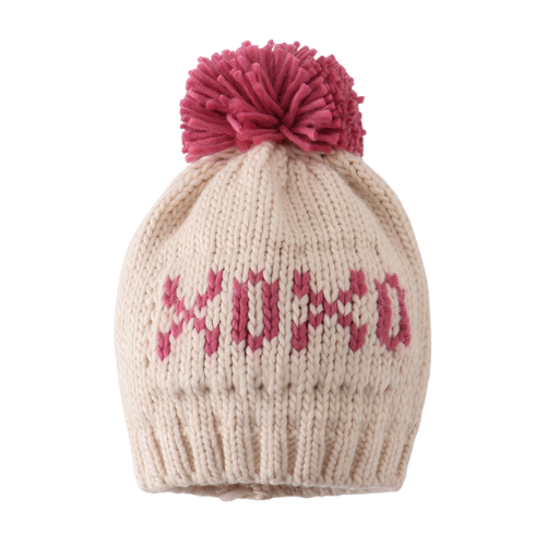 Knit Winter XOXO Beanie Pom Pom Hat