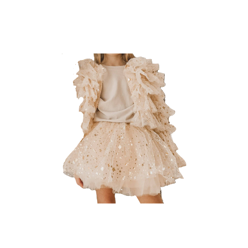 Beige Star Ruffle Jacket & Tutu