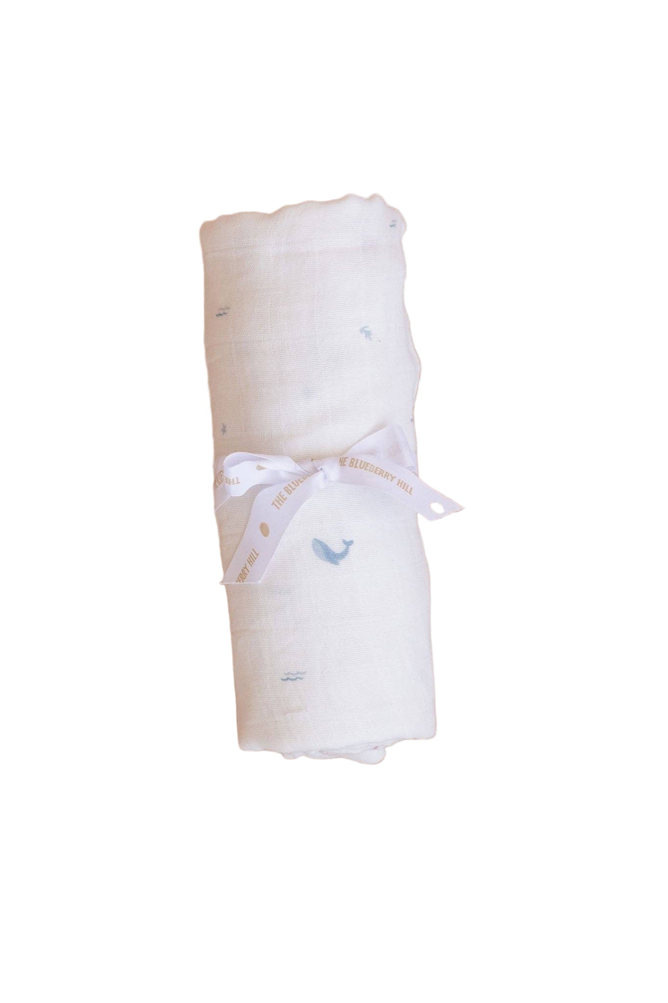 Organic Cotton Muslin Swaddle Blanket: Nautical Ocean