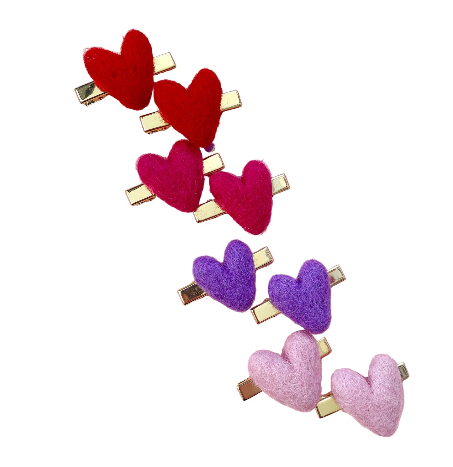 Felt Heart Hair Clips