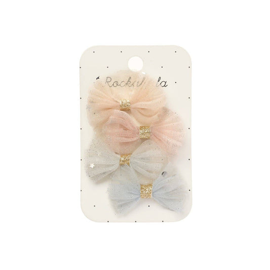 Sparkle Tulle Mini Bow Clips