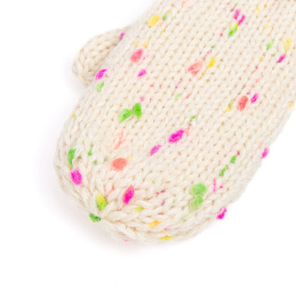 Speckled Knit Fleece Lined Mittens - Off-White: M (3-6Y)