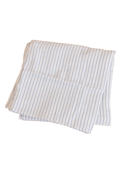 Organic Cotton Muslin Swaddle Blanket: Blue Stripe