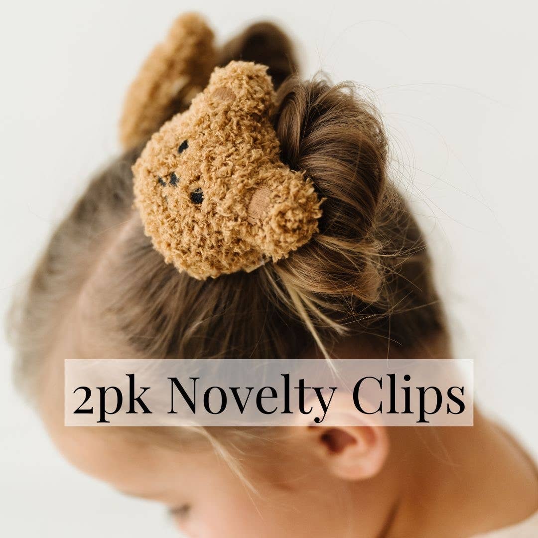 Novelty hair clips: Teddy Oatmeal