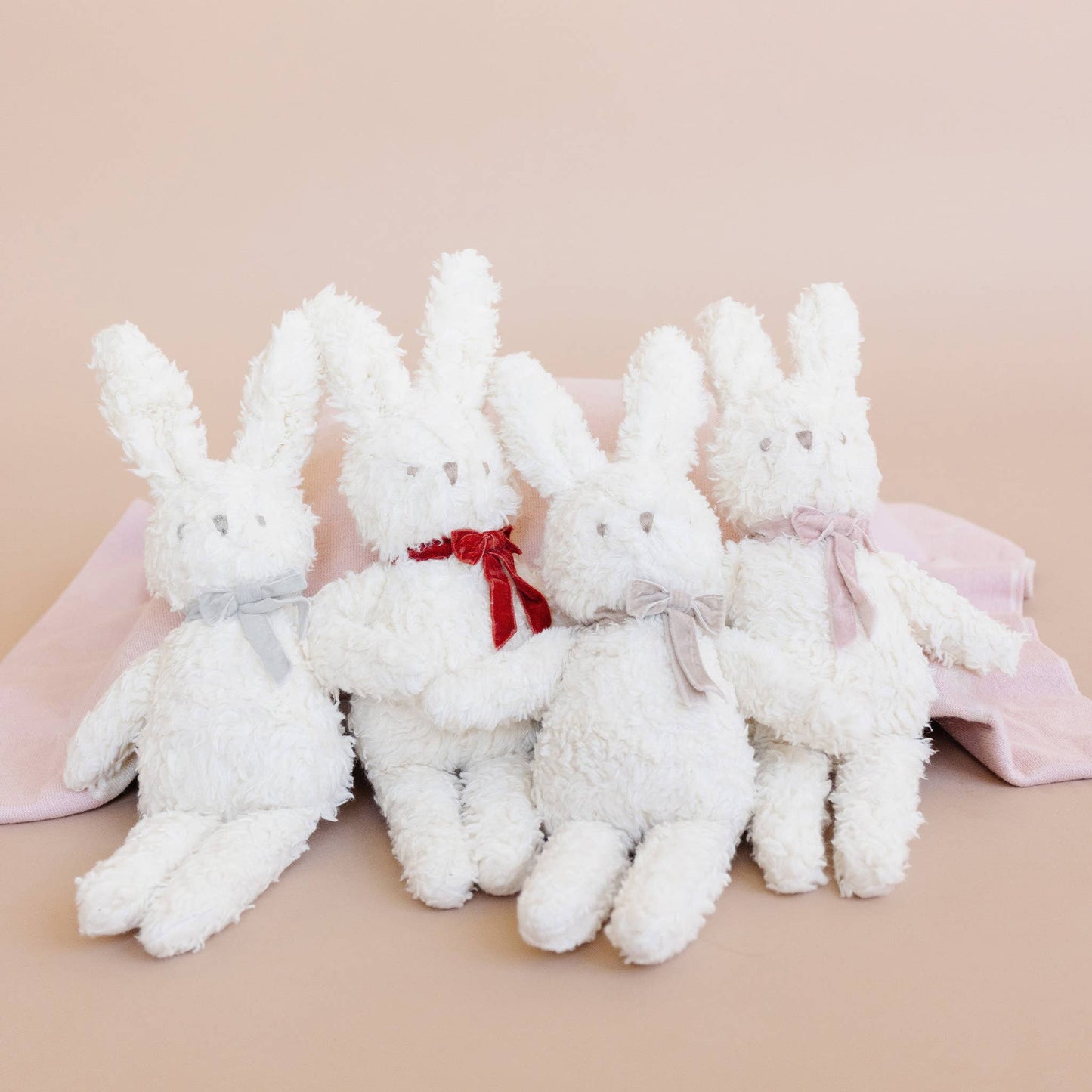 Organic Plush Bunny Grey Bow Doll Baby Sherpa: Grey Bow