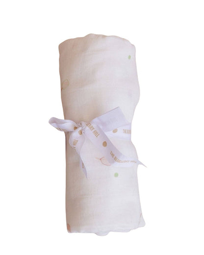 Organic Cotton Muslin Swaddle Blanket: Pickleball Sport Pink