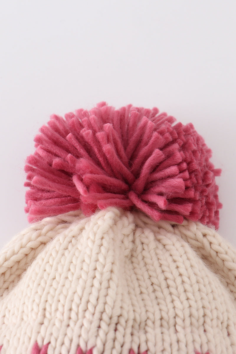 Knit Winter XOXO Beanie Pom Pom Hat