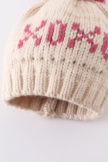 Knit Winter XOXO Beanie Pom Pom Hat